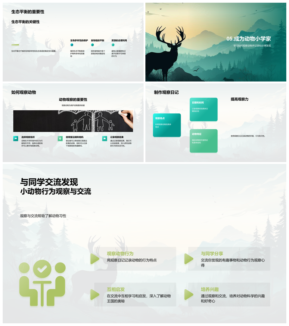 动物世界分类生态习性揭秘PPT模板