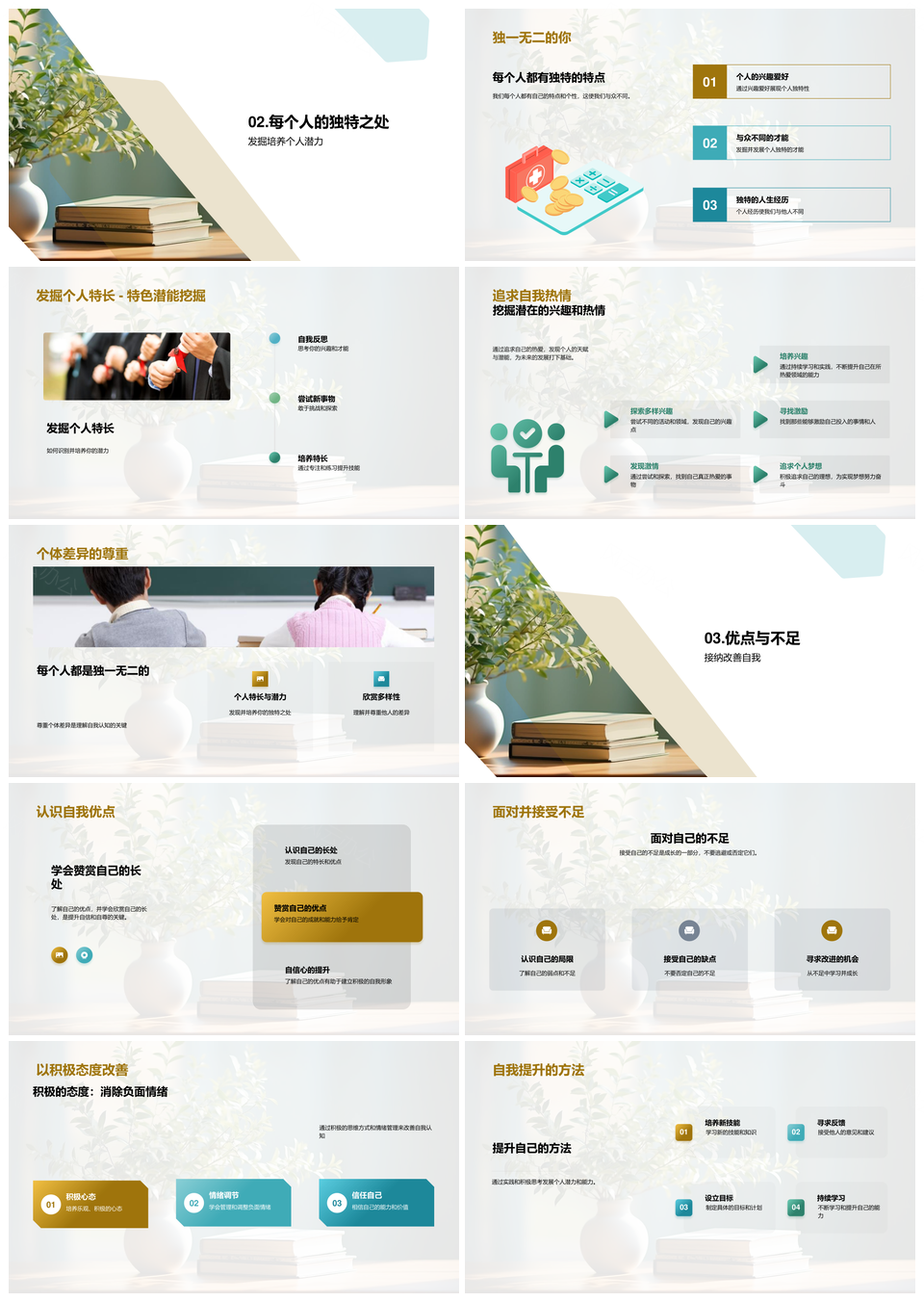 自我认知成长心路书途特长启航PPT模板
