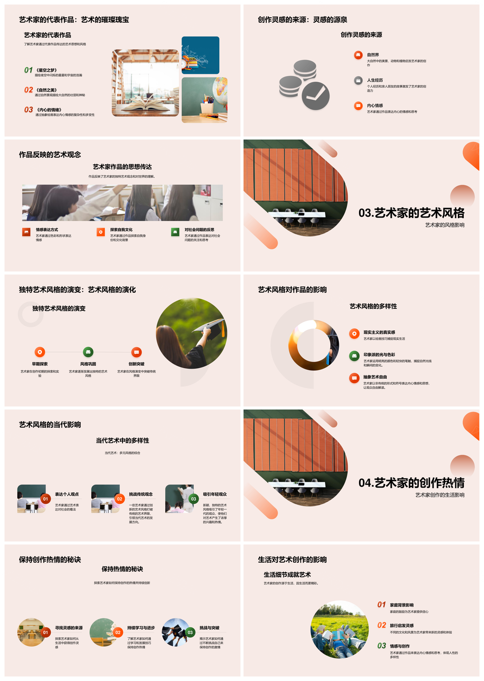 艺术家创作灵感风格与生涯探索PPT模板