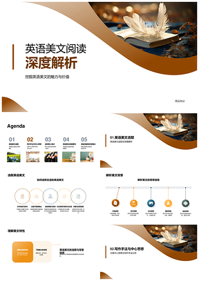 英语美文深度解析背景主旨写作语言PPT模板