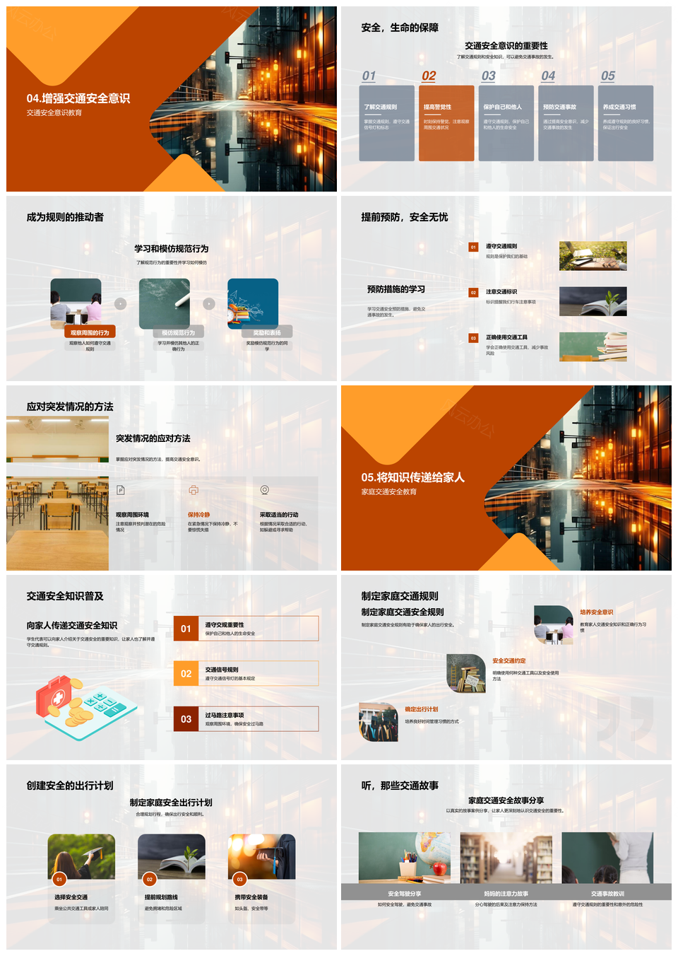提升道路安全意识遵守交通规则预防事故PPT模板