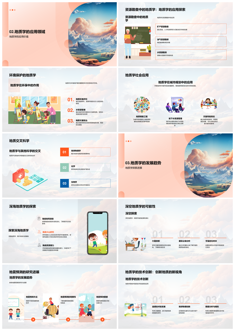 地质勘查环保深空深海震测实践促发展PPT模板