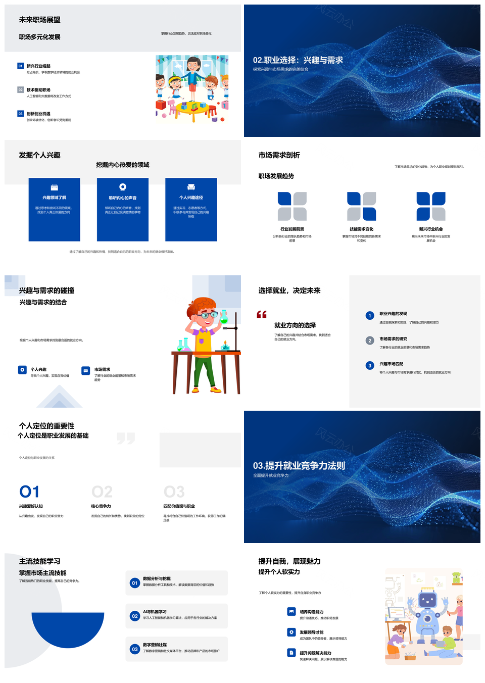 职业规划就业技能提升行业趋势分析PPT模板