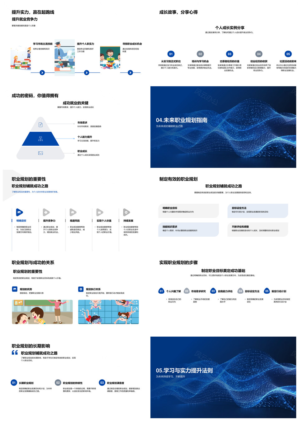 职业规划就业技能提升行业趋势分析PPT模板