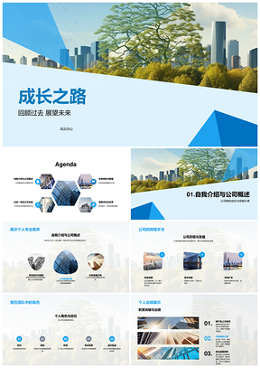 述职自评成长路专技司历绩鉴展未来PPT模板