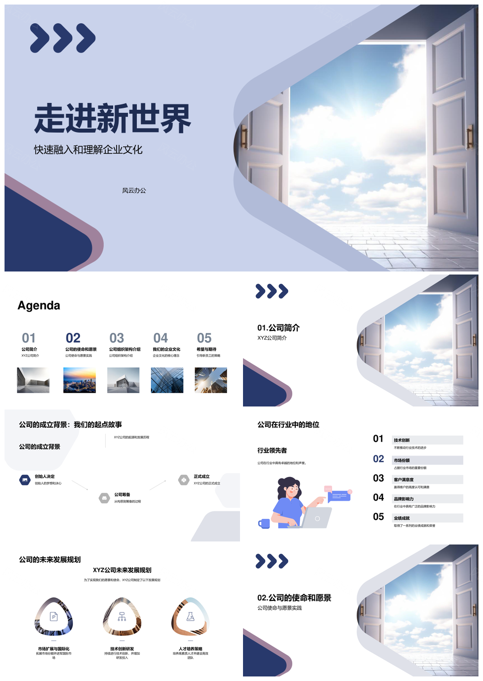 XYZ新员工走进文化使命架构世界PPT模板