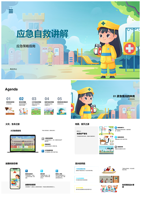 应急自救安全指南火灾地震迷路应对PPT模板