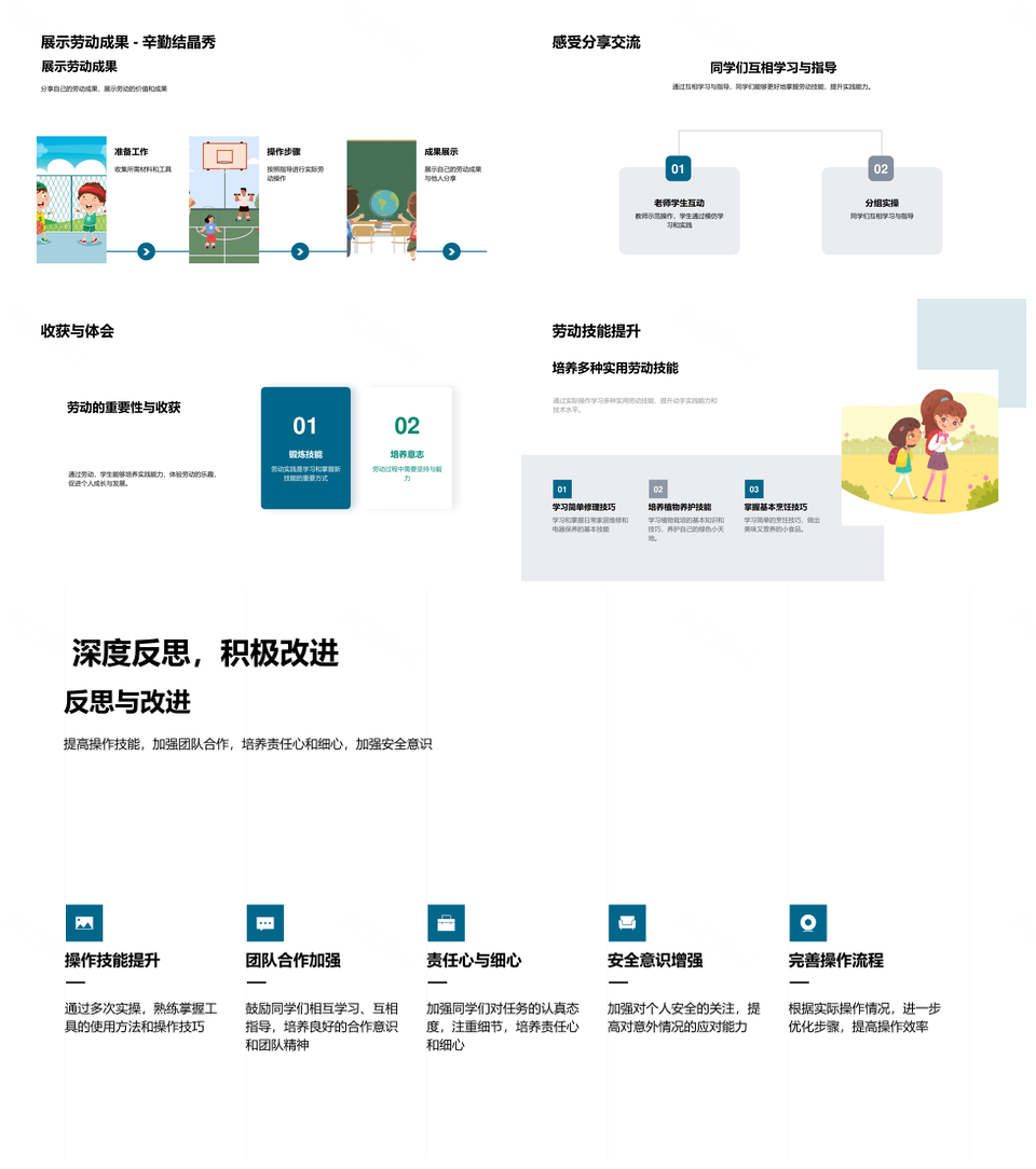 小学劳动技术实践操作安全协作PPT模板
