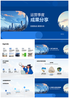 部门季度运营成果案例与摩天未来蓝图PPT模板