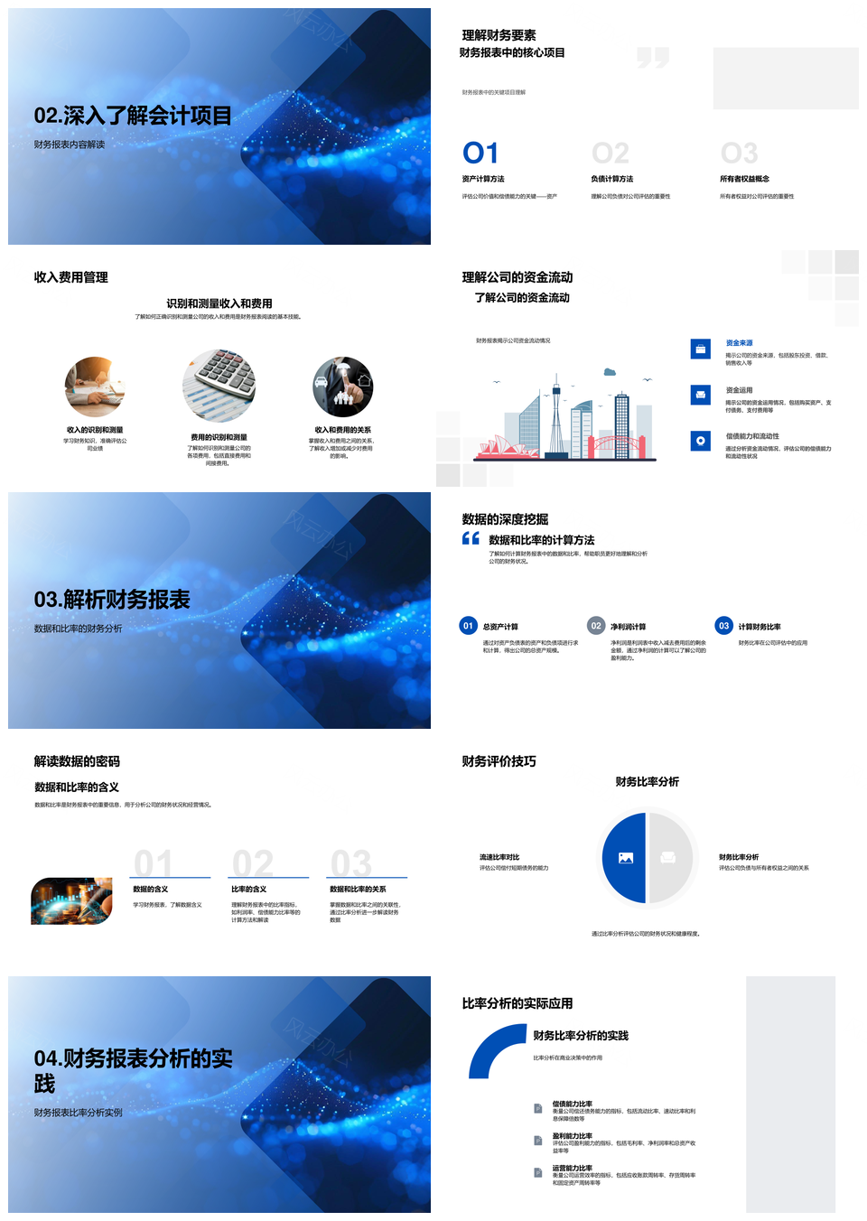 财务报表会计分析比率资金流动解析PPT模板