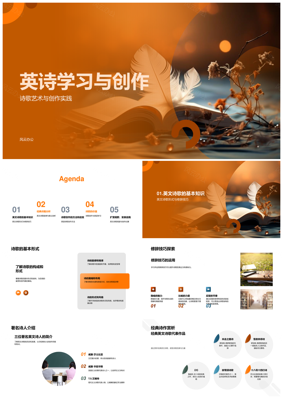 英诗创作修辞韵律与语言艺术探析PPT模板