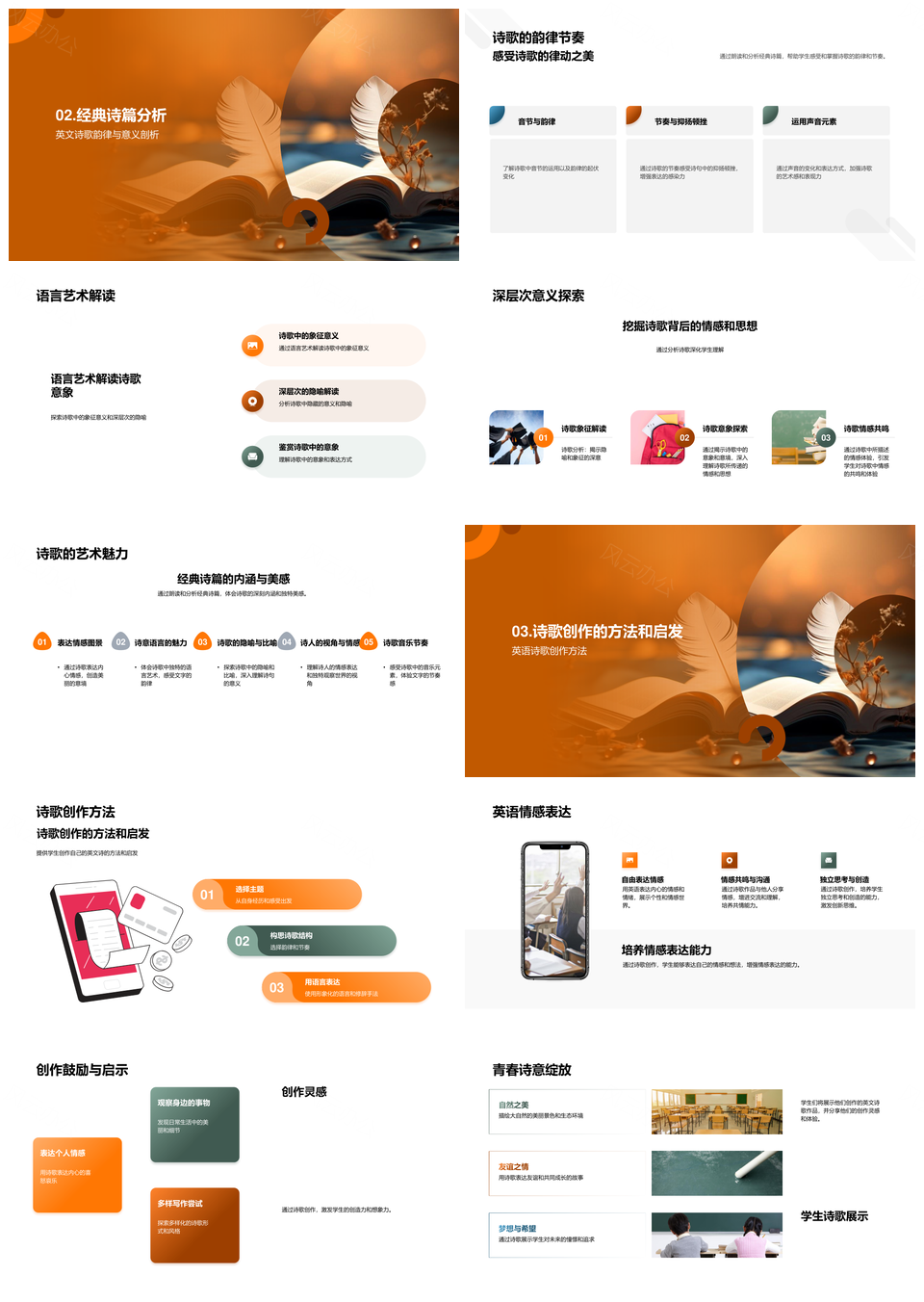 英诗创作修辞韵律与语言艺术探析PPT模板