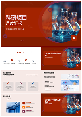 化学科研小组显微镜研究协作优化月报PPT模板