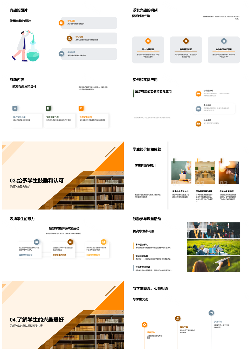 激发小学生学习兴趣积极性自信心多科目主题图视互动趣味书籍PPT模板