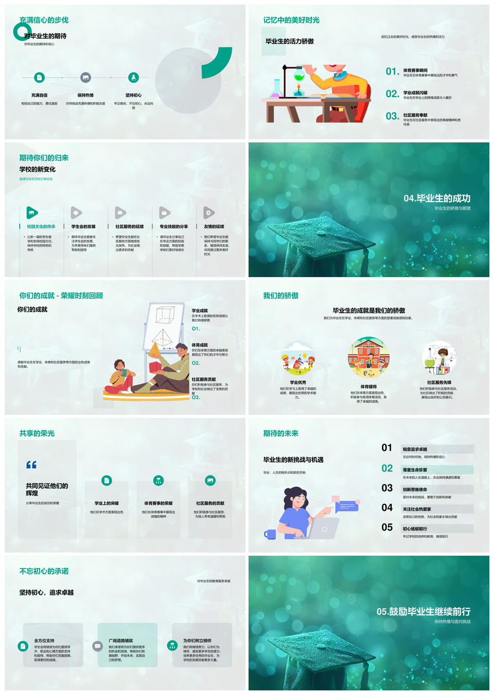 2025毕业生成就展学业体育荣誉回顾未来展望学生会活动PPT模板