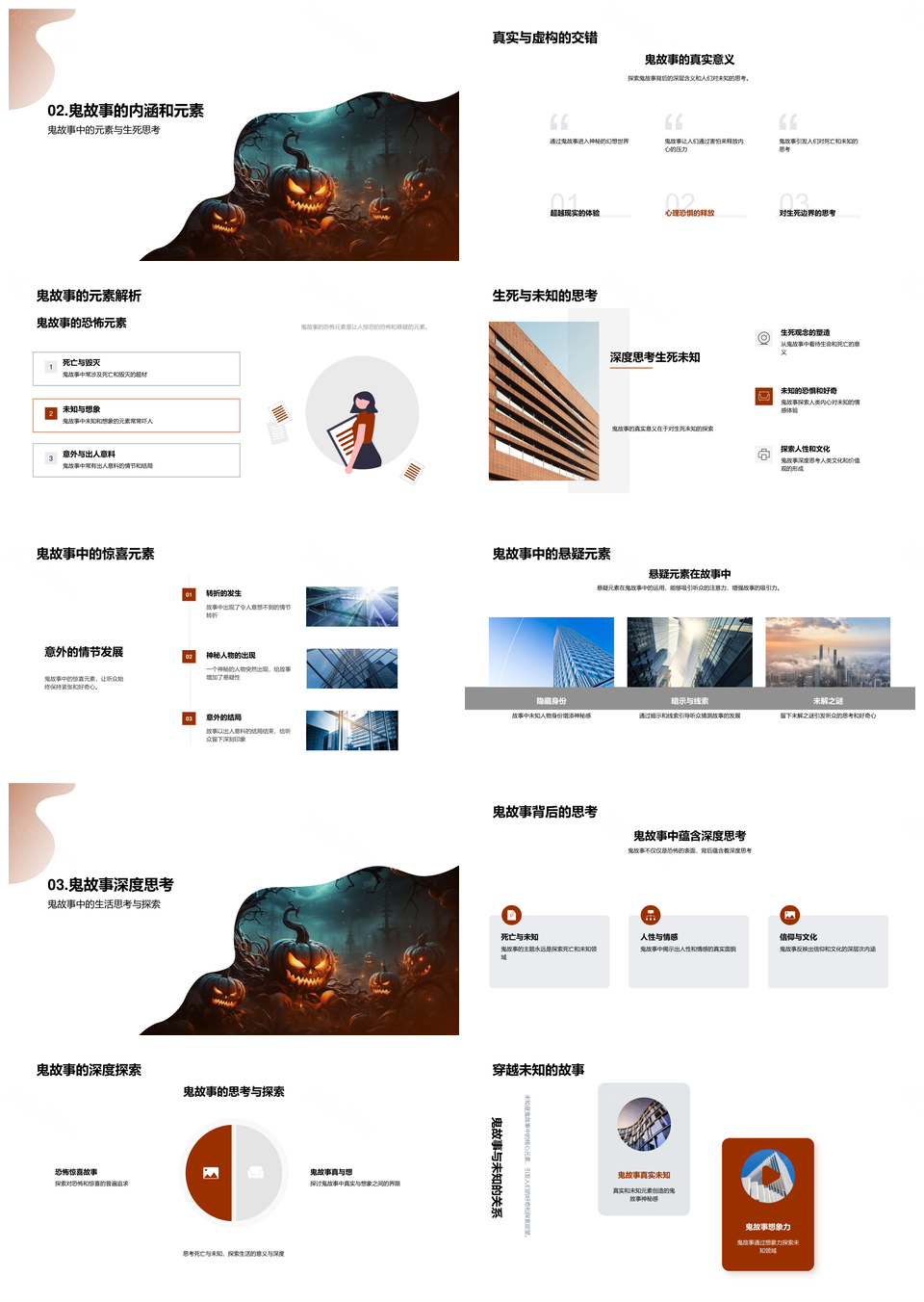 万圣鬼话欧陆源起恐怖生死探秘PPT模板
