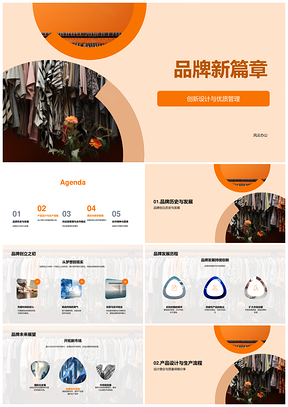 品牌新篇章创新设计优质管理领航时尚服装PPT模板