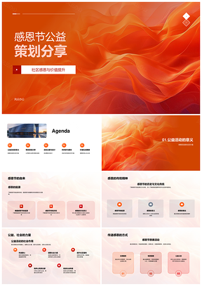感恩节公益策划慈善义工社区责任筹款经验PPT模板