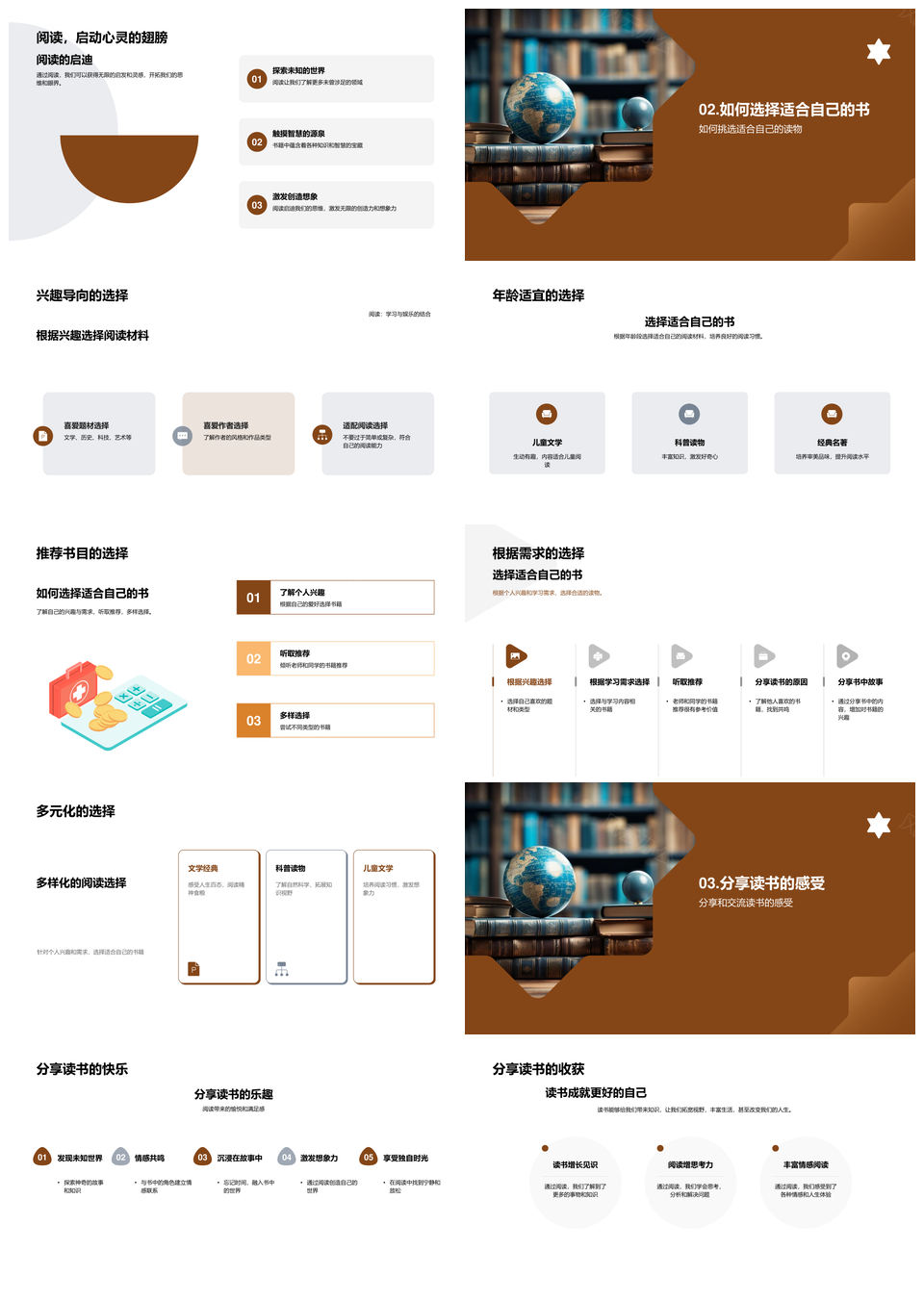 阅读选书分享乐启智拓视野力量PPT模板
