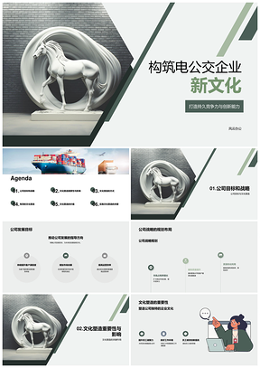 公交塑文化战略发展全员价值观PPT模板