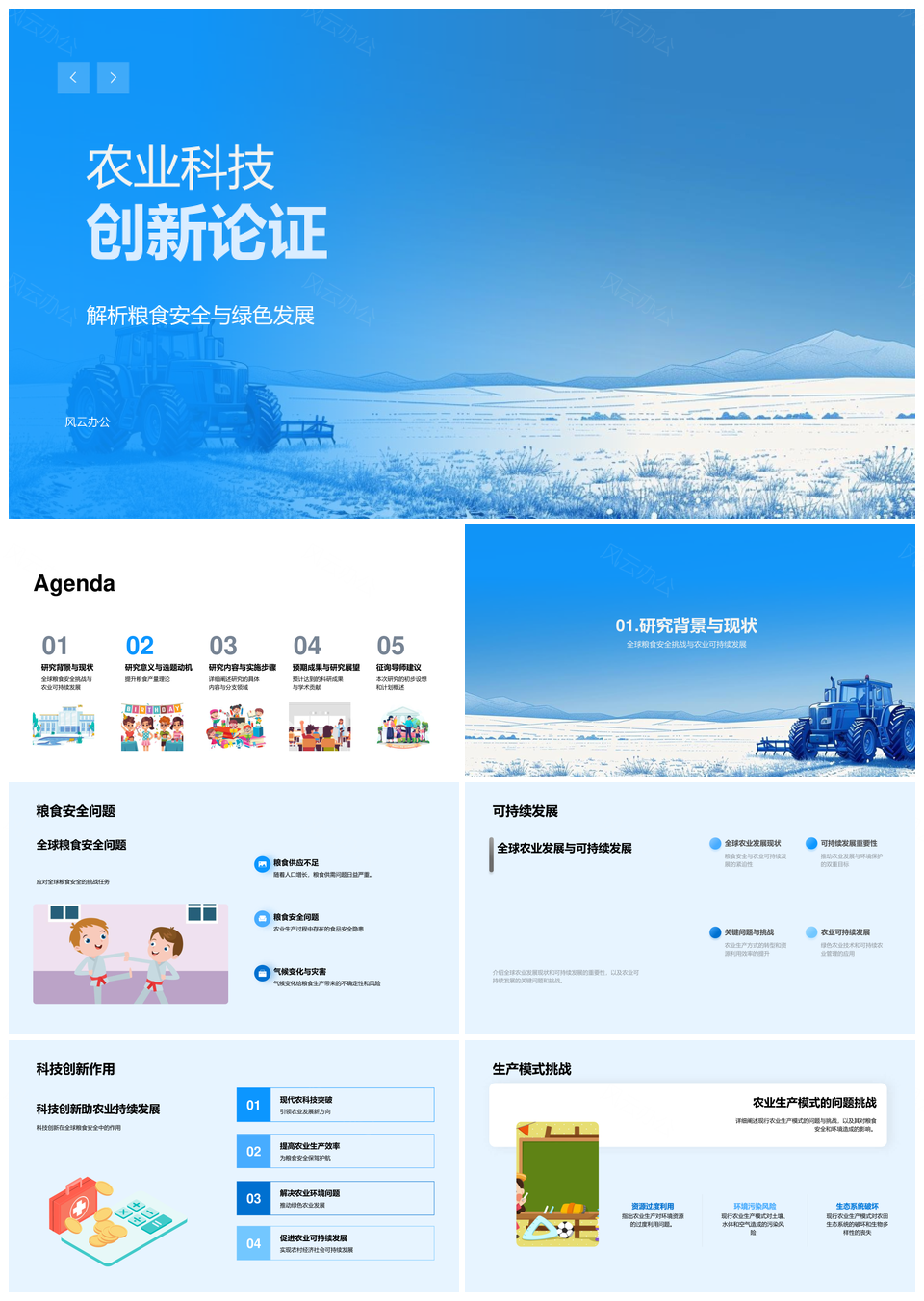 农业科技创新驱动粮食安全绿色发展PPT模板