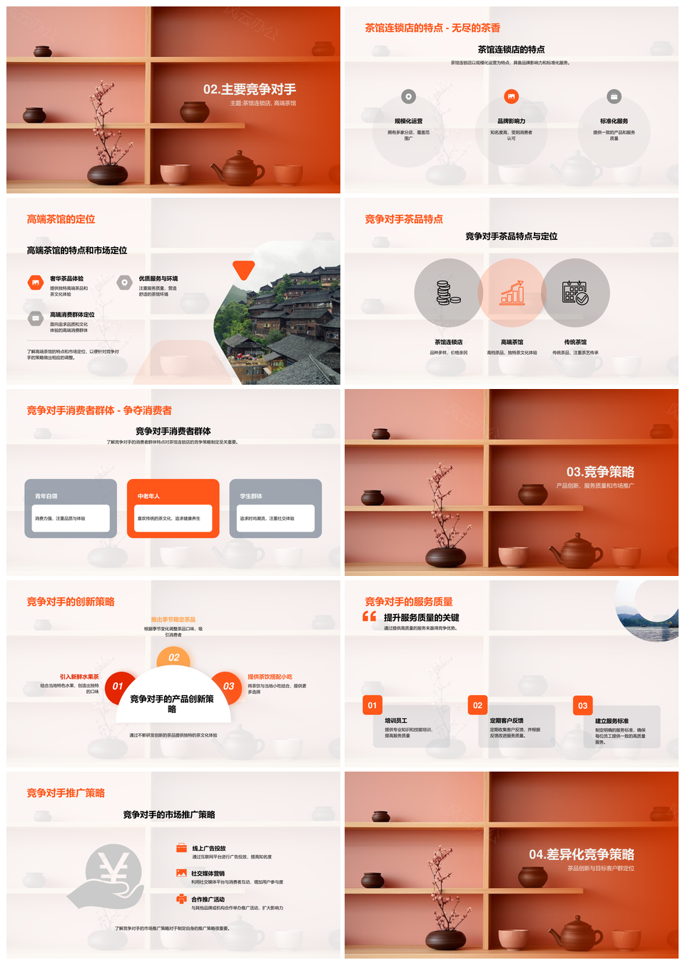 茶馆连锁市场竞争分析茶品定位营销策略PPT模板