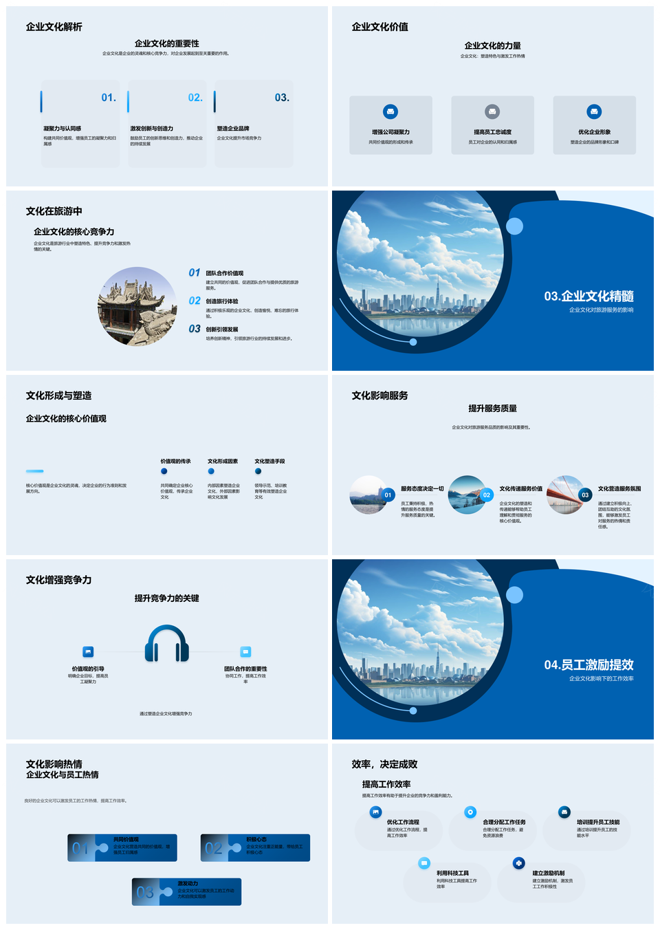 旅游业企业文化发展挑战地标服务价值PPT模板