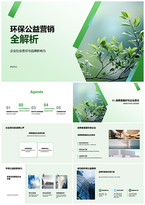 环保公益营销驱动企业责任品牌影响力PPT模板
