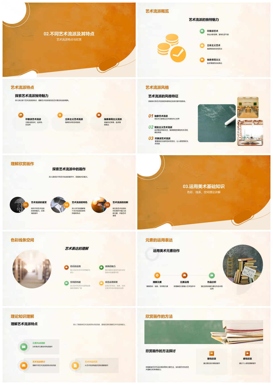 初中美术鉴赏创作技巧流派色彩线条审美素养PPT模板