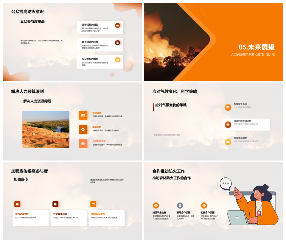 森林防火年终总结农林局履责政策演练成效PPT模板