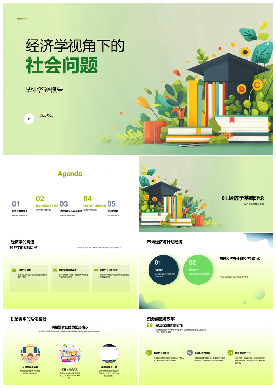 2025经济学视角社会资源配置效率市场计划供需策略PPT模板