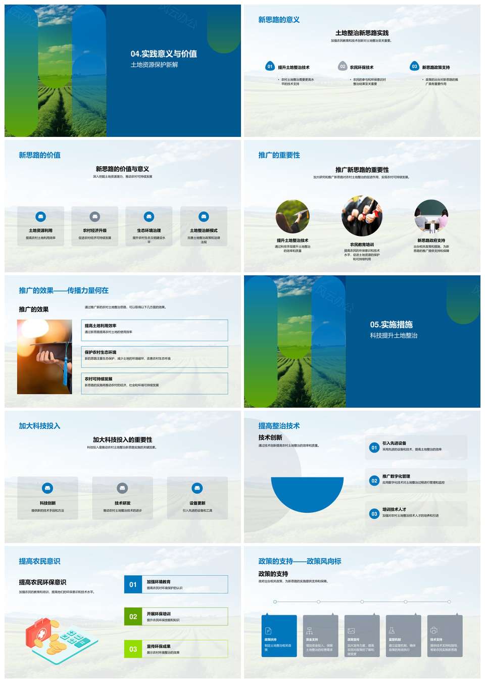 农地整治可持续生态技术政策教育PPT模板