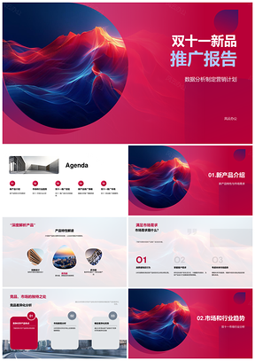双十一新品推广数据分析营销计划市场趋势PPT模板