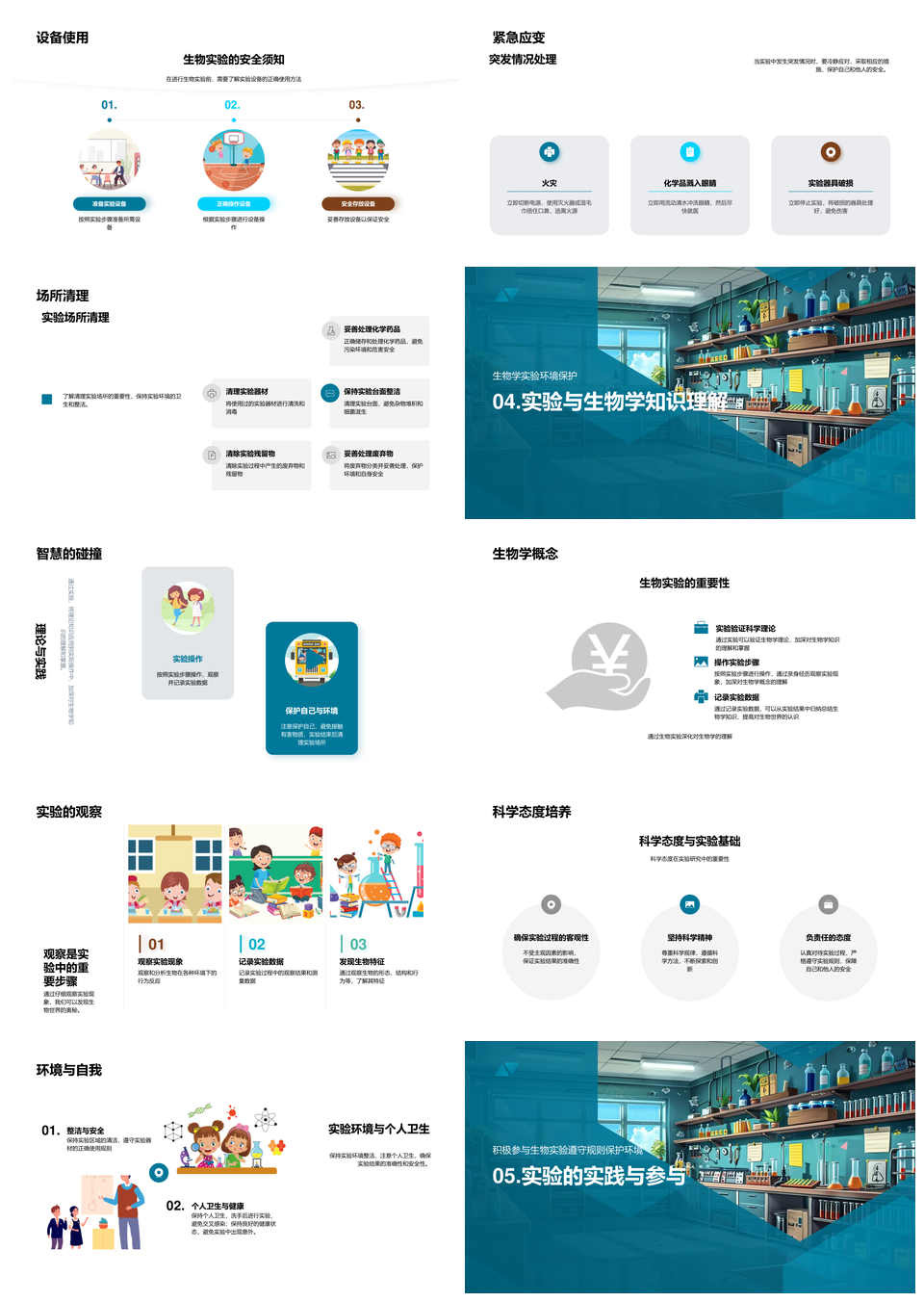 生物实验安全操作步骤实践与数据记录PPT模板