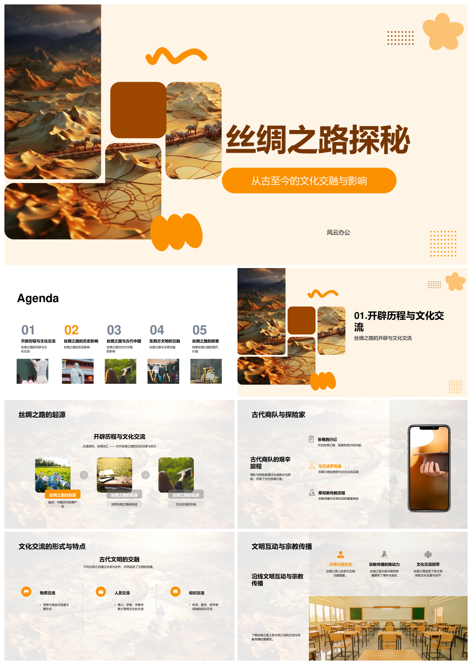 丝路商队文明互动与宗教传播PPT模板