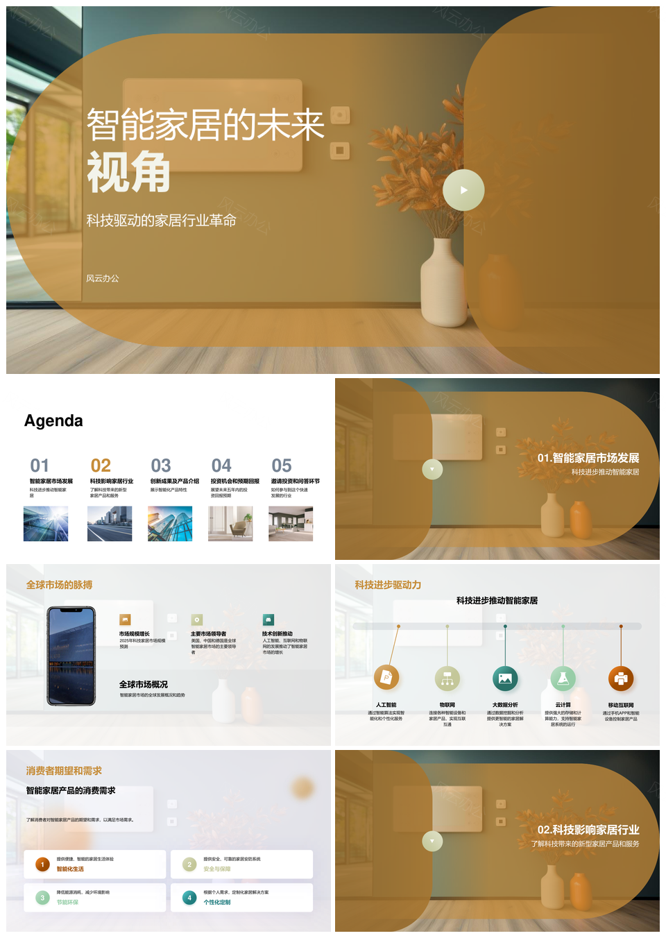 智能家居科技驱动全球行业革新PPT模板