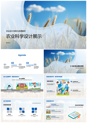 农业科学毕业设计麦田主题理论与实践展示PPT模板