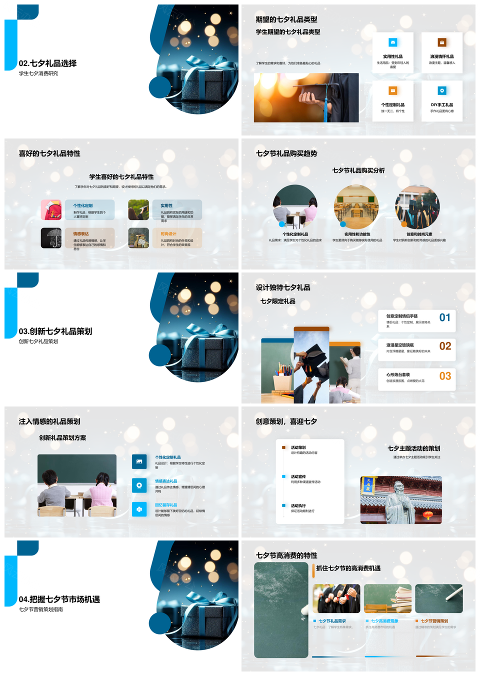 七夕节校园学生礼品消费趋势营销策划解析PPT模板