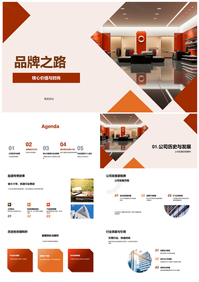 品牌之路核心价值引领时尚服装企业文化PPT模板