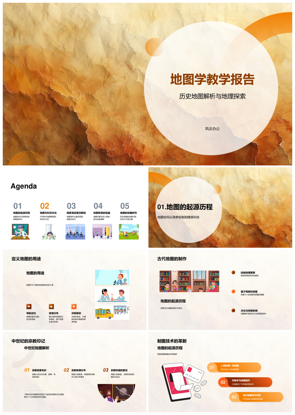 小学地图学历史探索与科技文化教学创新PPT模板