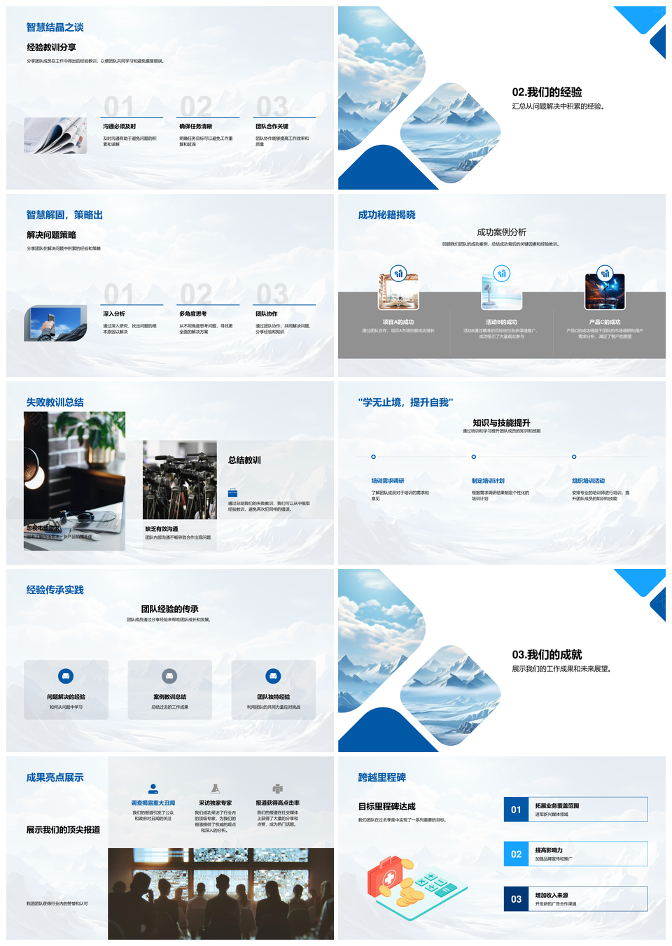 团队合力克难题共享经验创成功PPT模板