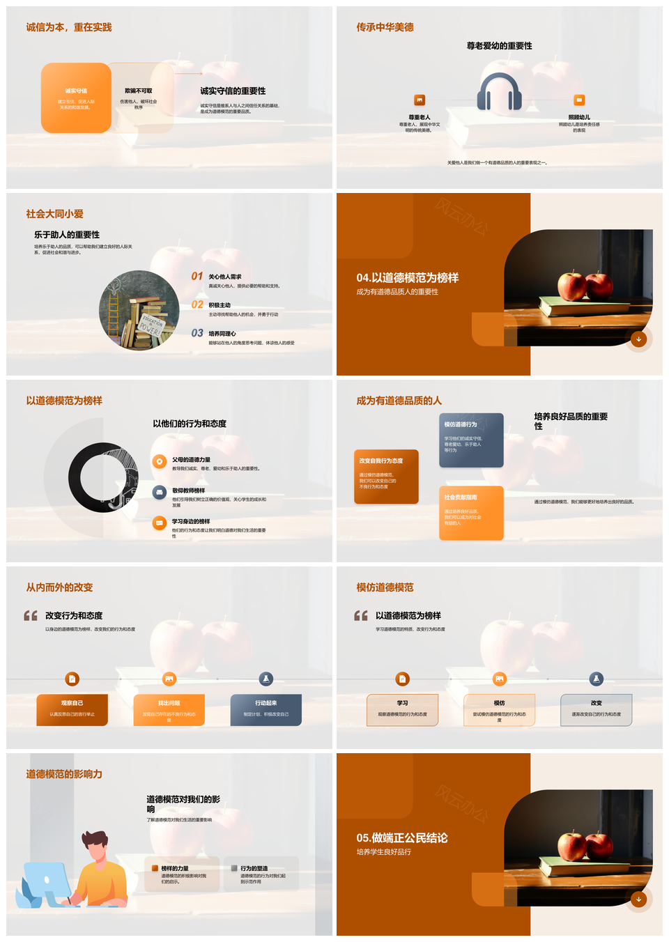 2025小学道德课件塑造诚实尊老助人模范榜样PPT模板