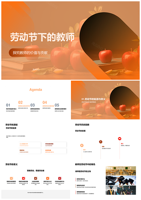 教师劳动节树人育才筑社会基石PPT模板