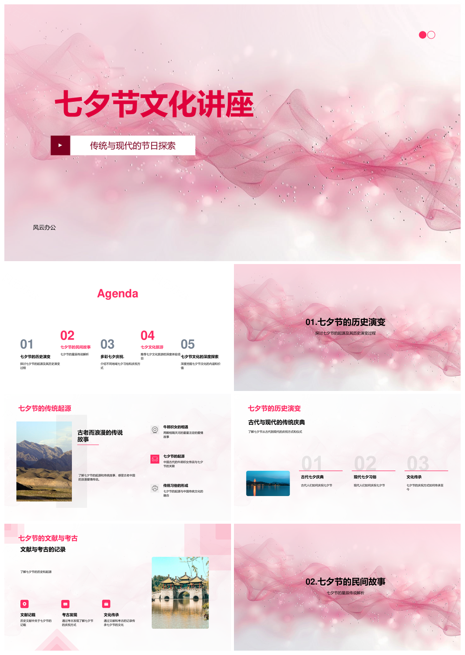 七夕牛郎织女传说文化旅游节俗历史考析PPT模板