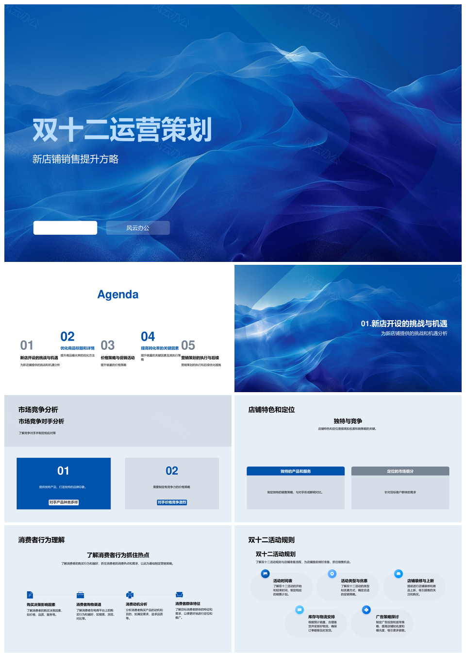 电商新店双十二运营促销活动搜索排名标题优化价格策略PPT模板