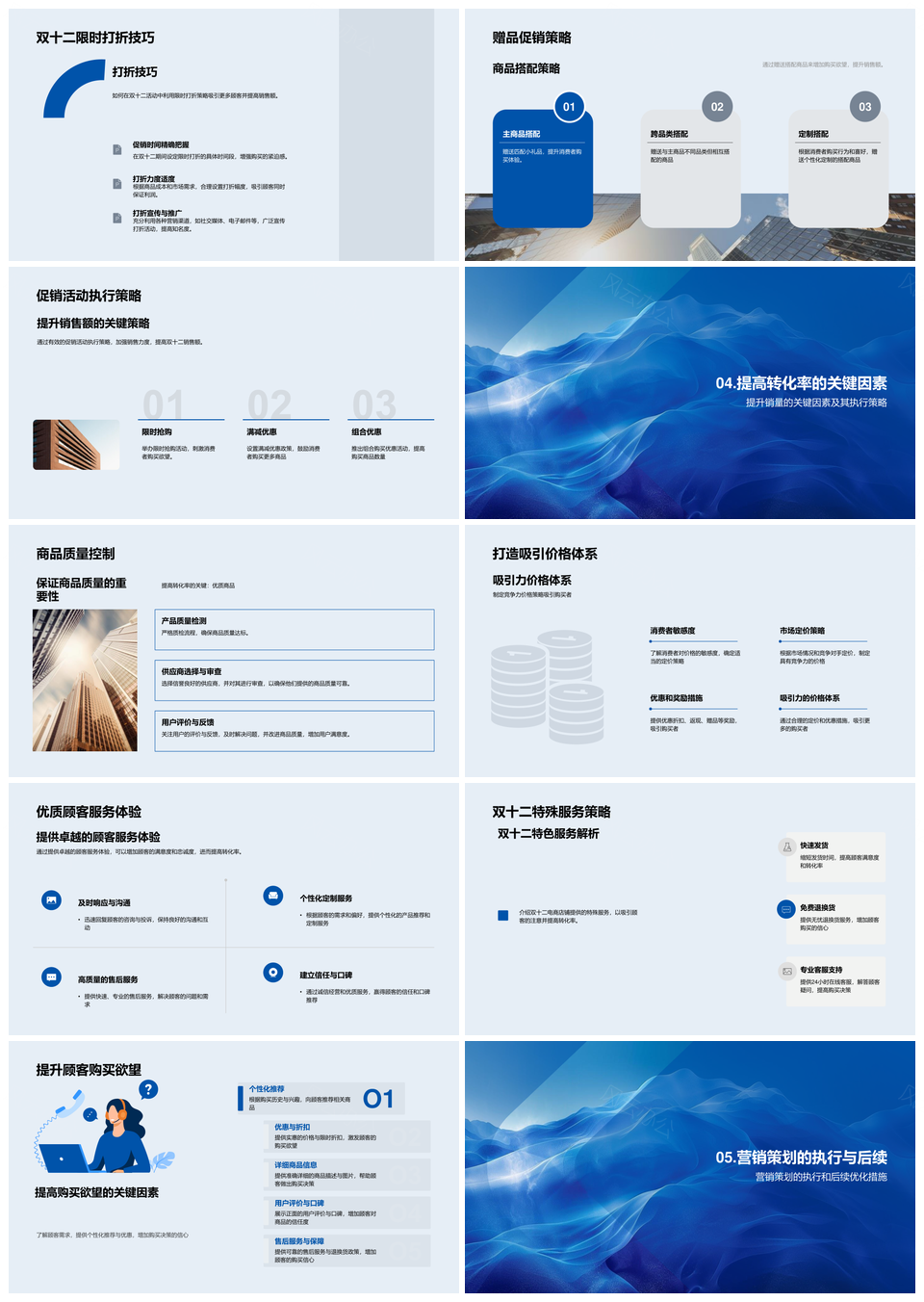 电商新店双十二运营促销活动搜索排名标题优化价格策略PPT模板