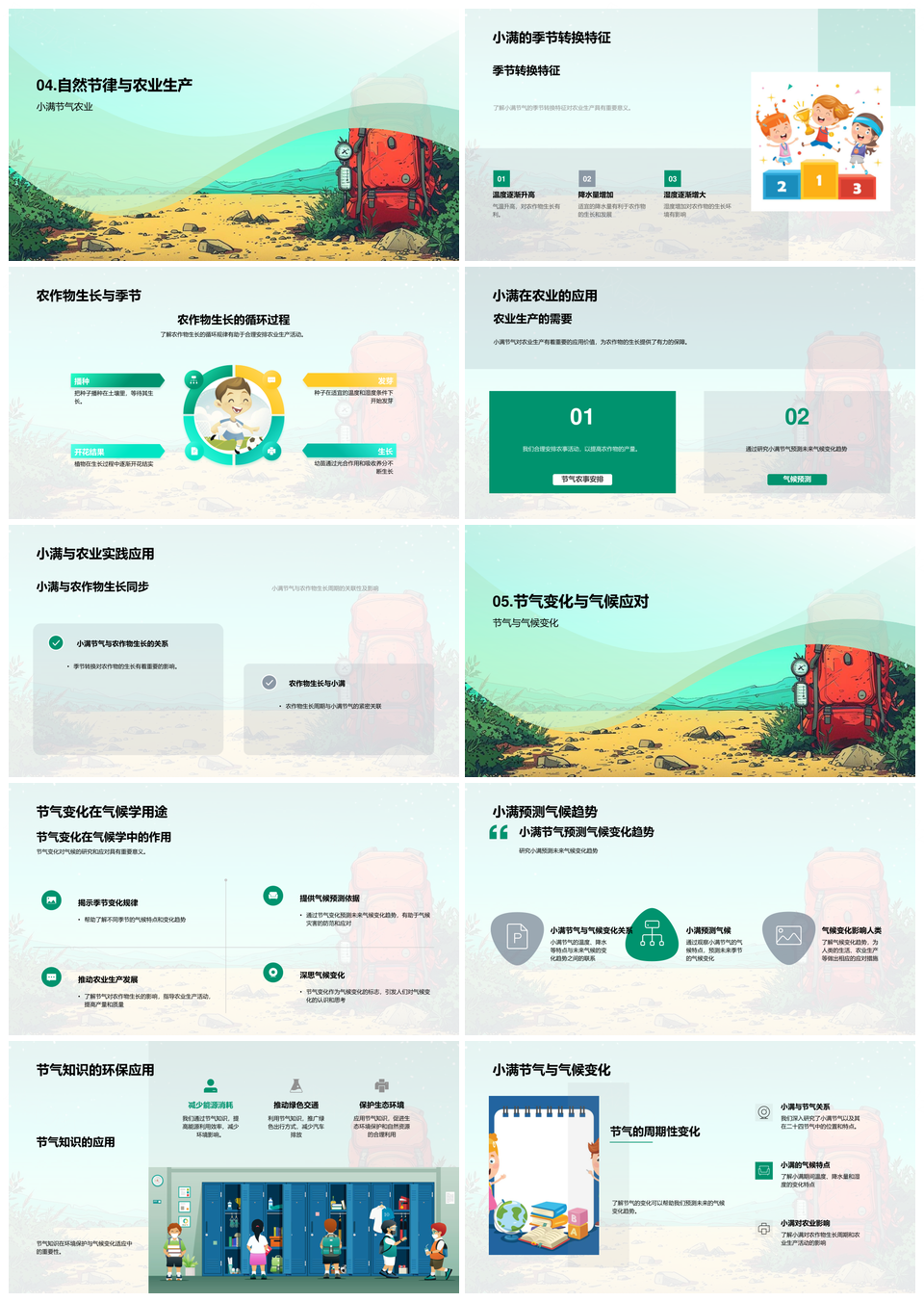 2025小满节气气候农事与作物生长PPT模板