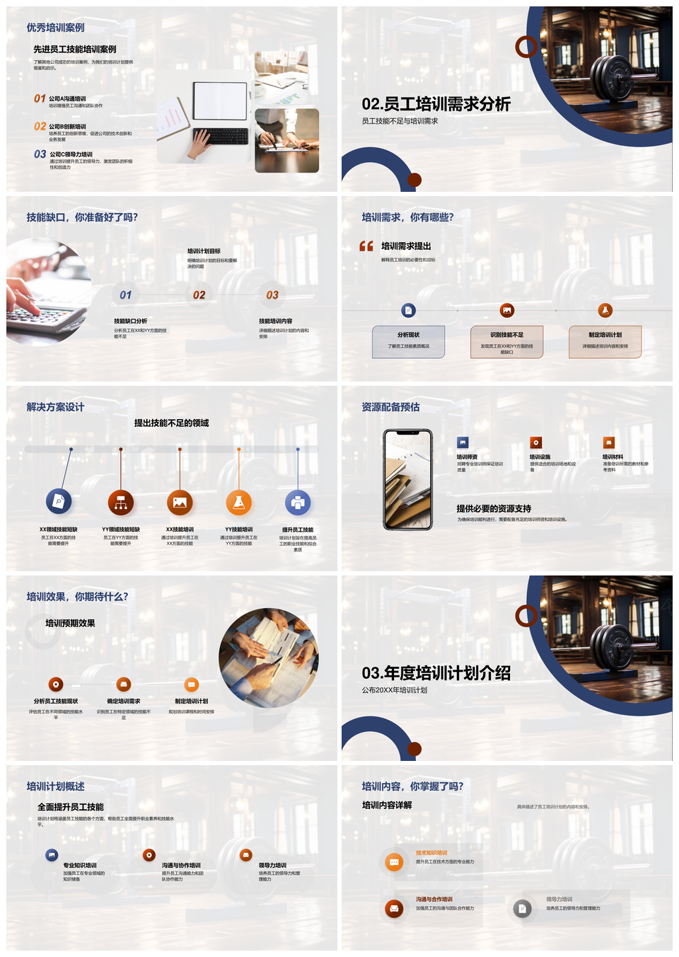 2025年度员工哑铃培训提升技能力量PPT模板