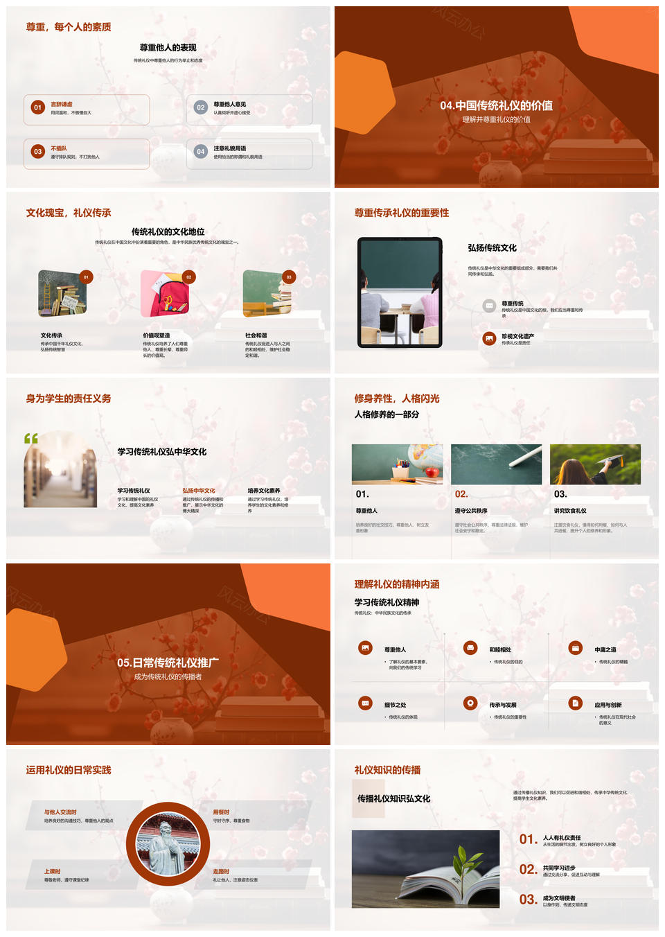 中国传统礼仪演变与敬老和谐之道PPT模板