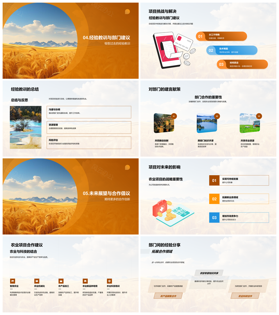 小麦田跨部门协同创新技术管理优化展望PPT模板